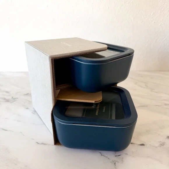 Caraway Navy Blue 4.4 cup Small Square Food Storage Containers Bundle - Picture 6 of 7